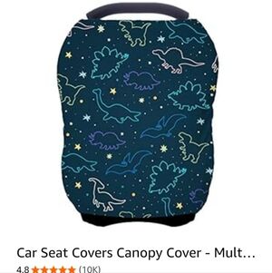 Dinosaur Print Car Seat Cover for Kids - Blue